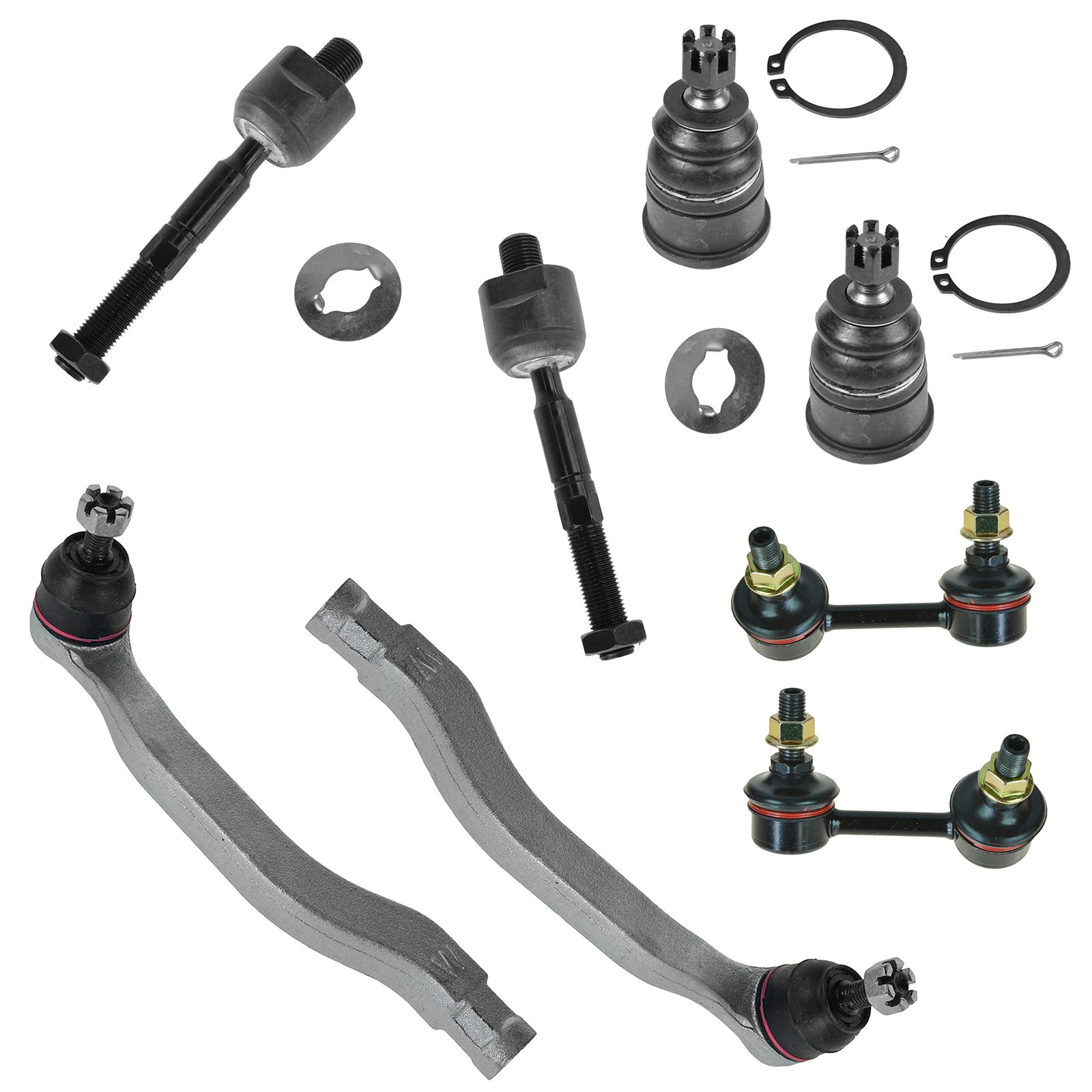 TRQ Front Steering & Suspension Kit Ball Joint Sway Bar Stabilizer Link Tie Rod Compatible with 2001-2003 Acura CL 1999-2003 TL 1998-2002 Honda Accord