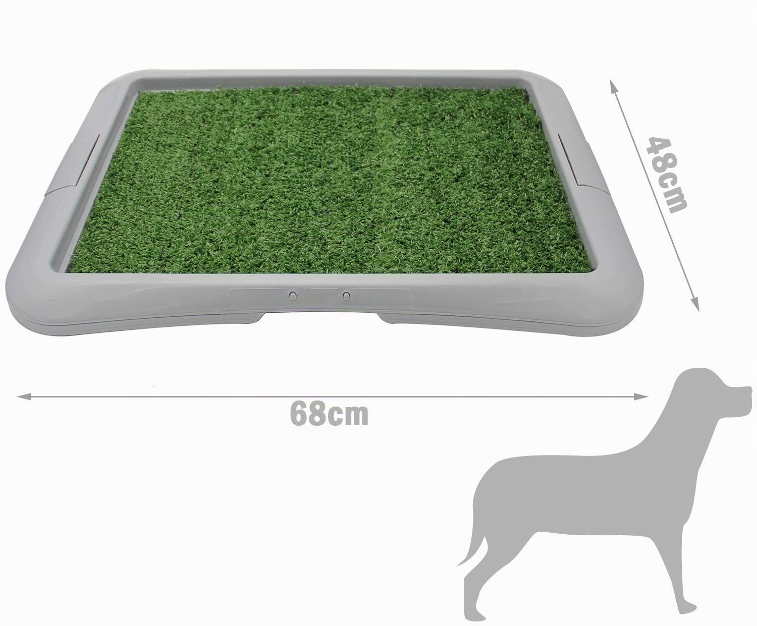 BPS - Vassoio sanitario per addestramento, inodore, da interni, da toeletta, per cani e animali domestici, in plastica, 2 misure M/L, colore casuale