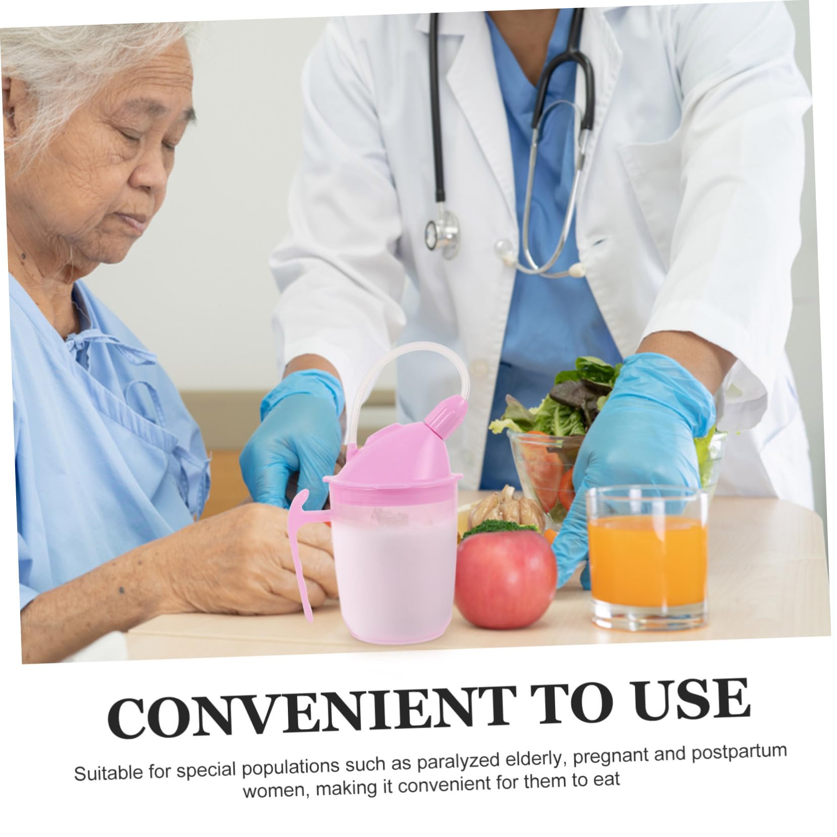 Vaso De Alimentación Para Mayores y Discapacitados Prueba De Derrames Fácil De Usar