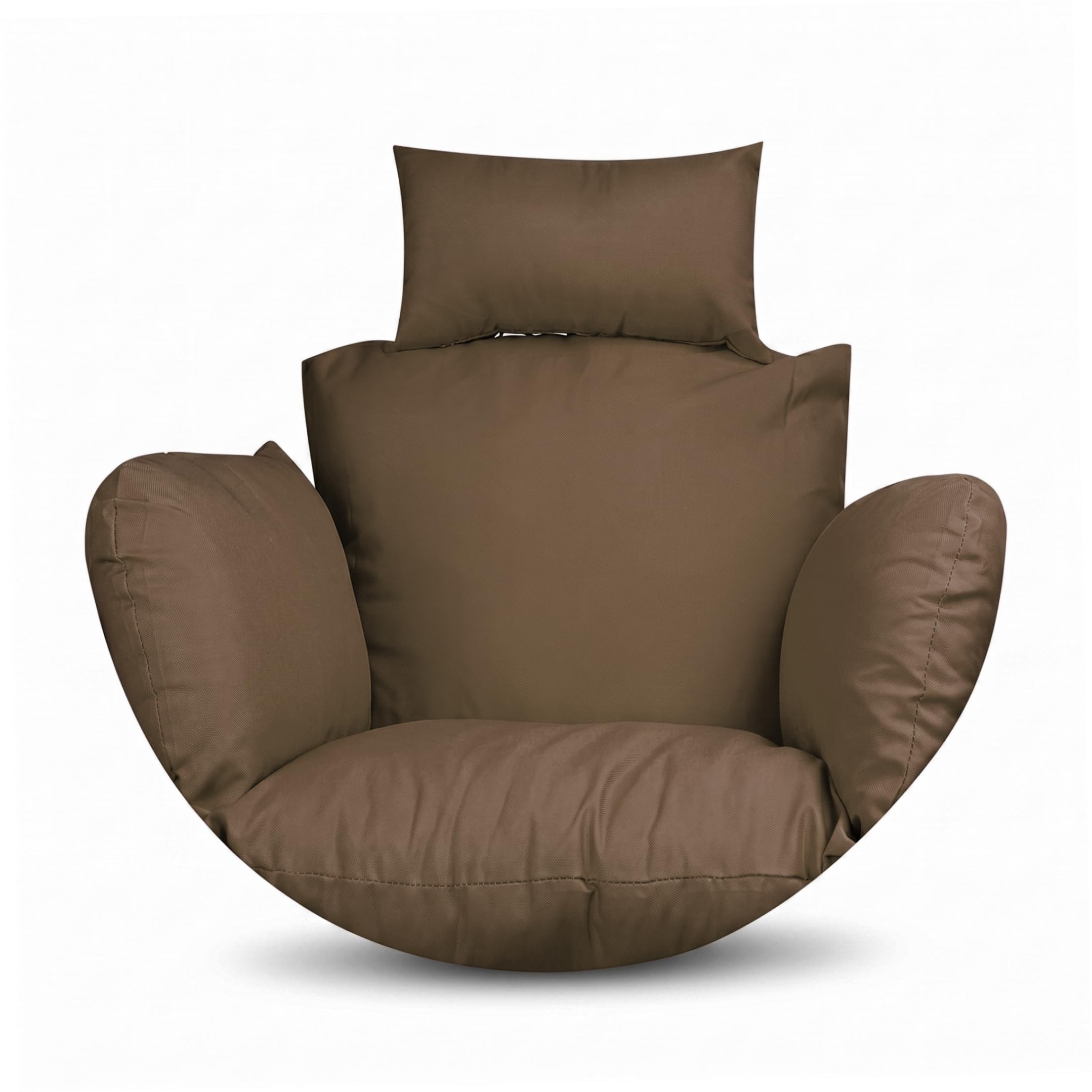 Faroby Egg Chair Cushion Cover, High-Density Swing Cushion Cover Polyester Waterproof Replacement with Zipper, Coffee, Hanging Chair