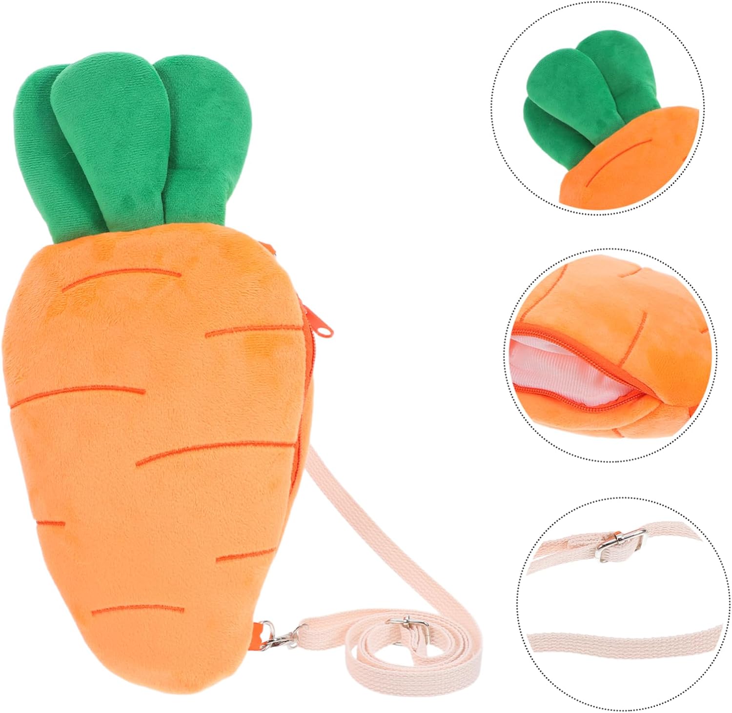 CALLARON Carrot Storage Bag Cute Small Purse for Women Girls Kids Appearance Carrot Bag for Kids