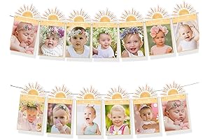 First Trip Around the Sun Photo Banner for Boho 1st Birthday Decoration