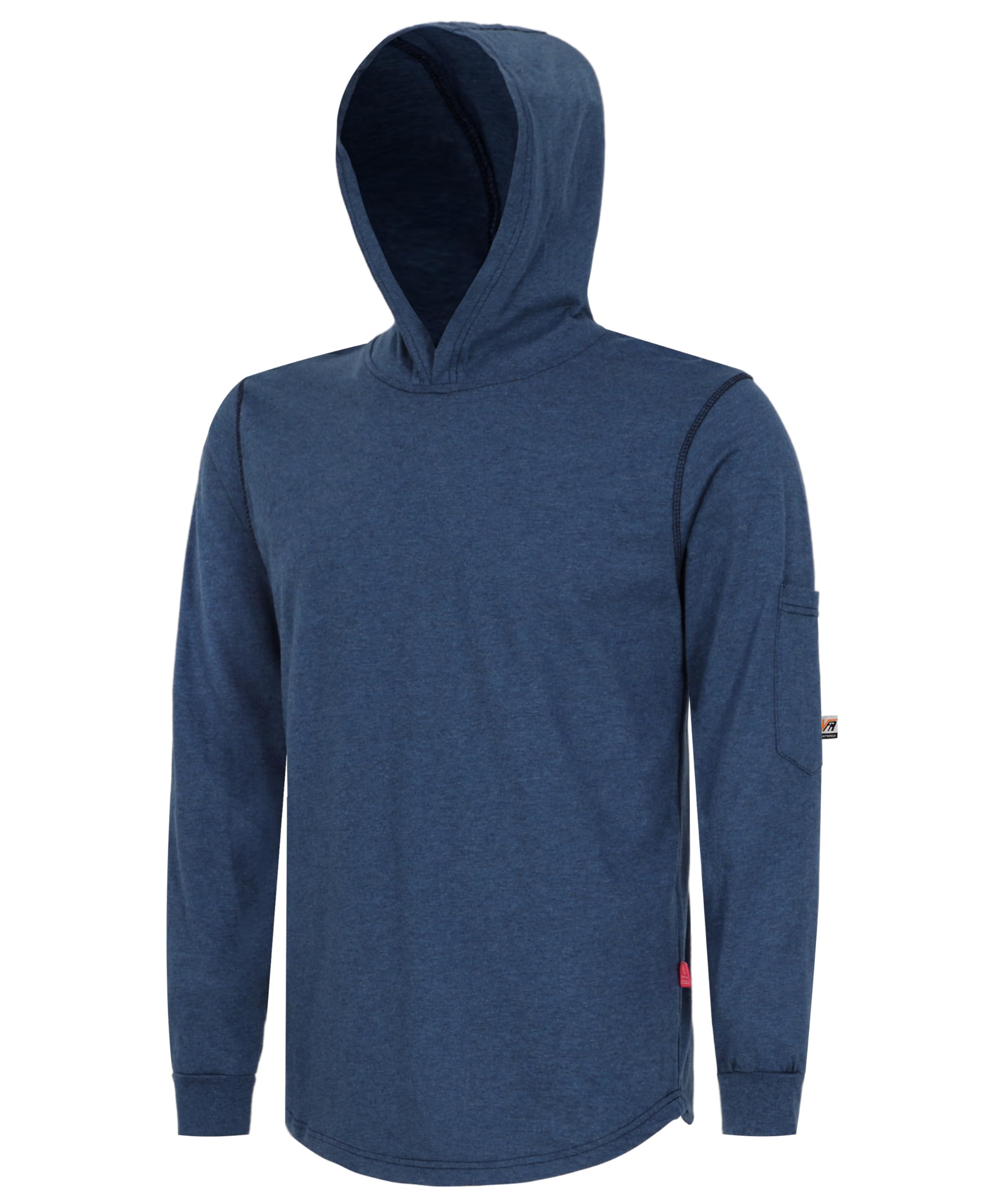 VATRENUS FR Shirts Hooded T Shirt 6oz Lightweight Heather Series Flame Resistant Heather Gray 100% C Fire Retardant Hoodie