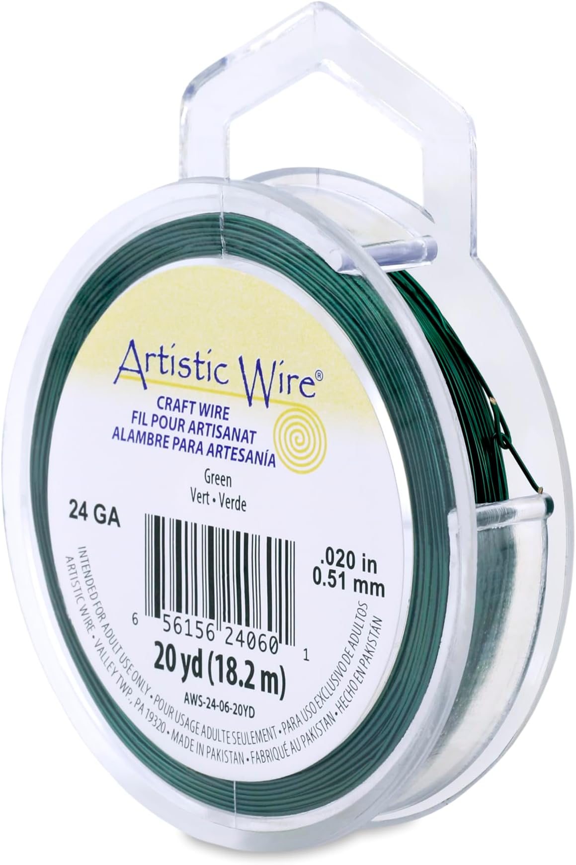 Beadalon 20-Yards Artistic 24-Gauge Wire, Green