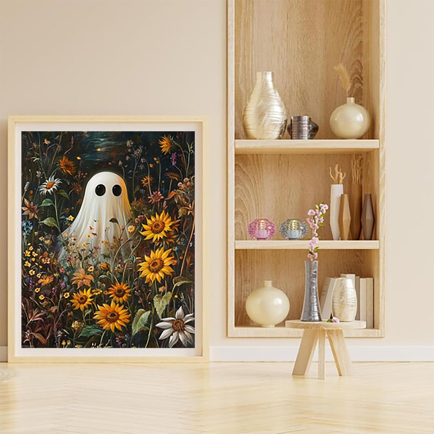XTXGERL Paint by Numbers Kit for Adults Halloween Ghost, DIY Oil Painting Kit on Canvas with Paintbrushes and Acrylic Pigment, for Paint by Numbers for Beginner, for Home Wall Decor 16x20Inch