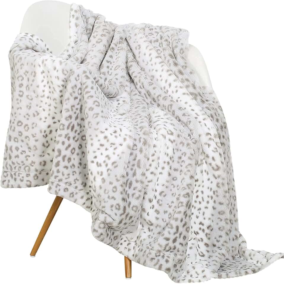 grey leopard throw blanket