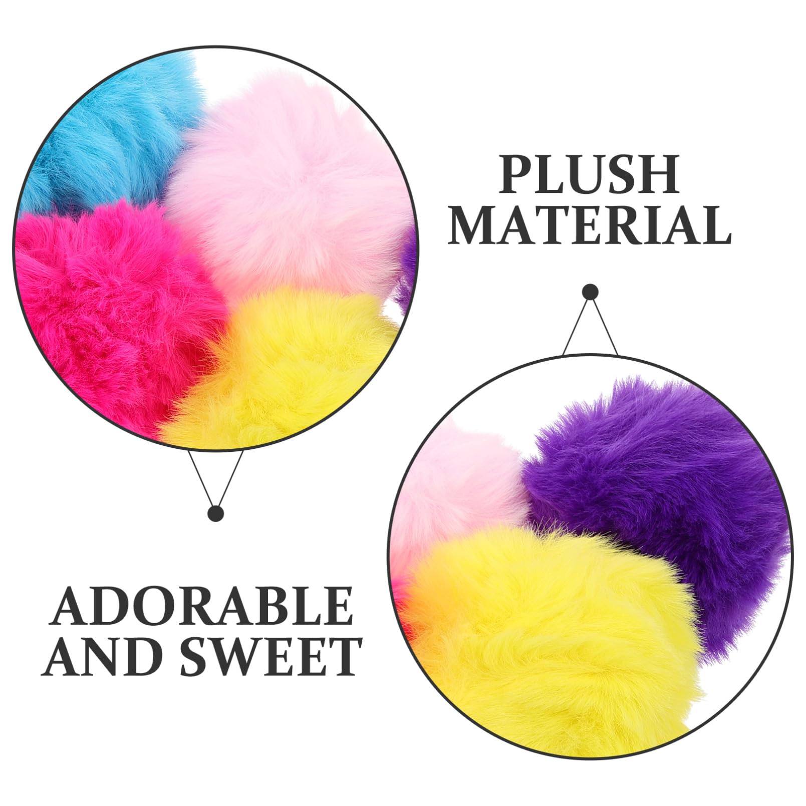 HOMSFOU 50 Pompons en Peluche Colorés 8cm, Boule Duveteuse Imitation Poil de Lapin, Accessoires pour Chapeau, Couture et Loisirs Créatifs