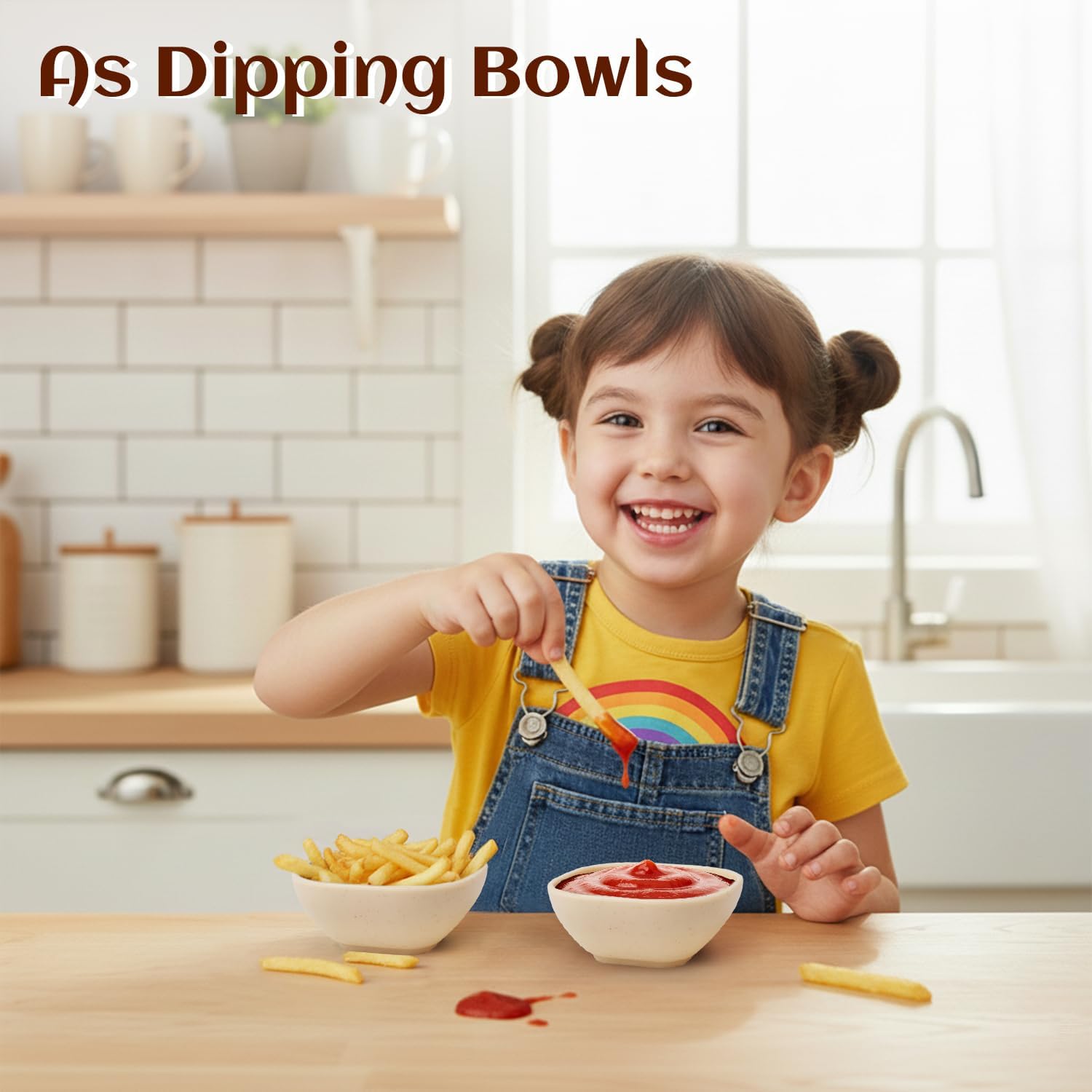 5 OZ Dipping Bowls Sets of 6, Small Bowls for Dips - Beige