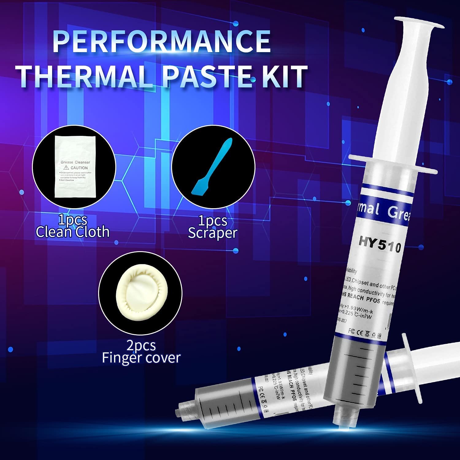 HY-510>1.9W/m·K (50g) Pasta Termica CPU Pasta termoconduttiva per PC CPU GPU PS4 Processore.