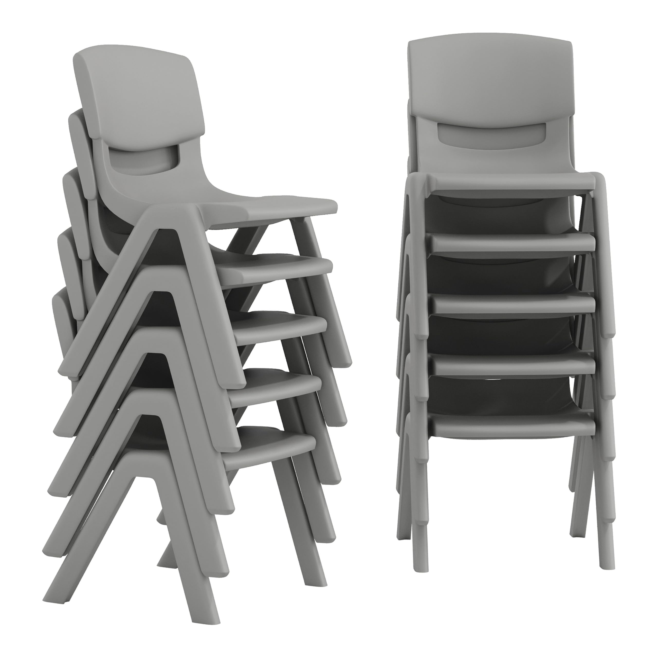 Flash Furniture Stackable Plastic School Chair, Soft Gray, Set of 10