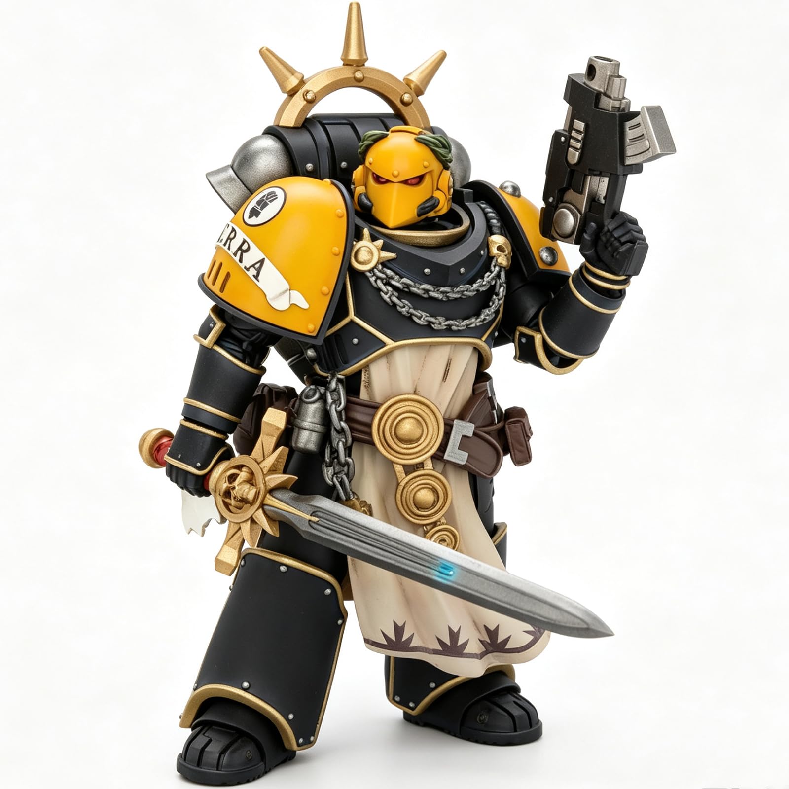 JOYTOY Warhammer 40k Imperial Fists Champion Consul with Combi-Melta and Power Sword 1/18 Action Figure Collect And Display Model