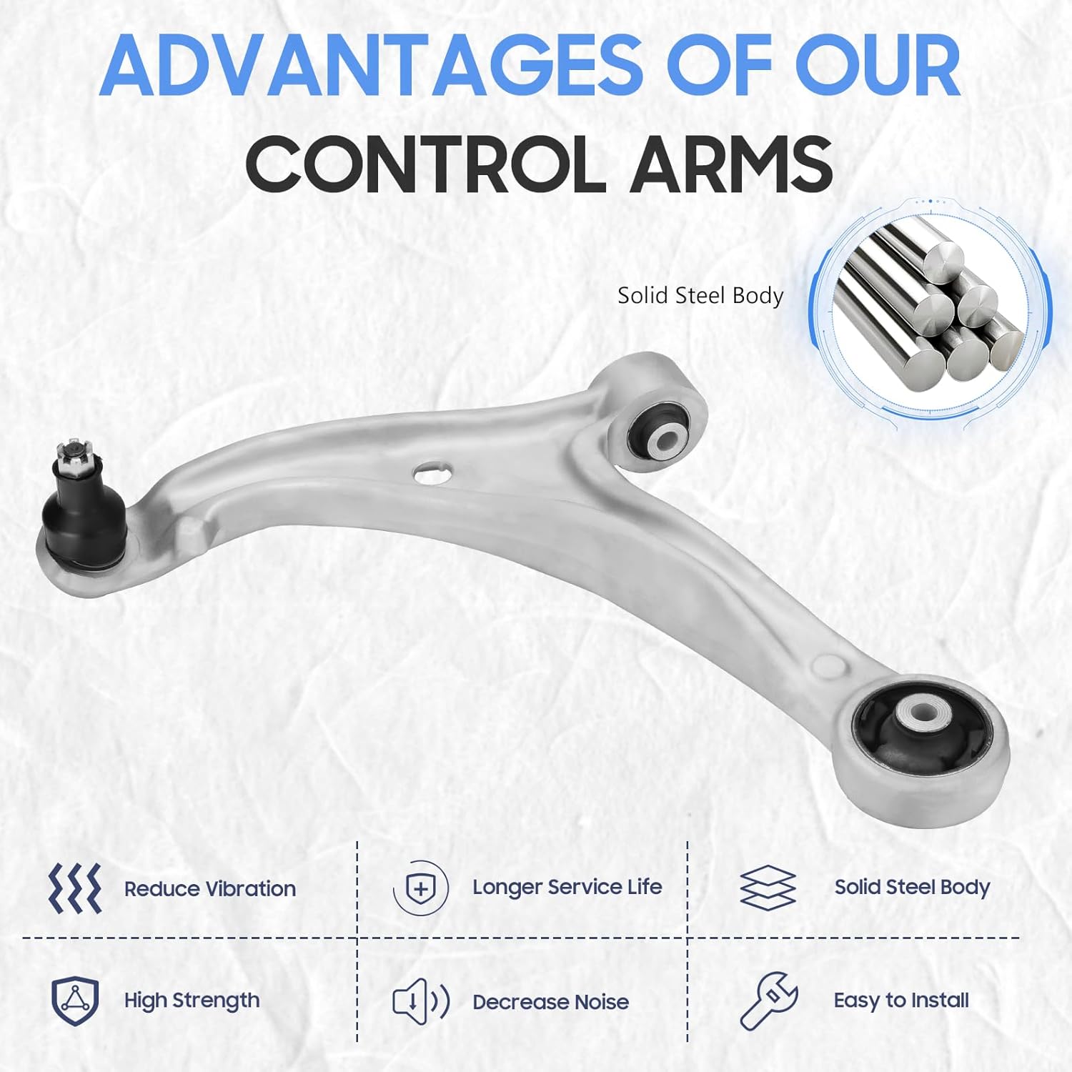 Front Lower Left & Right Side Control Arms w/Ball Joints Sway Bar Link Ends Suspension Kits for 2005-2010 Honda Odyssey D601007 D601008 K750304 (4PCs)