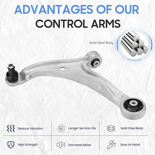 Miniatura 3 de Brazos de control delanteros inferiores y rótulas, varillas de acoplamiento interiores y exteriores de repuesto para Honda Odyssey 2005-2010 (8