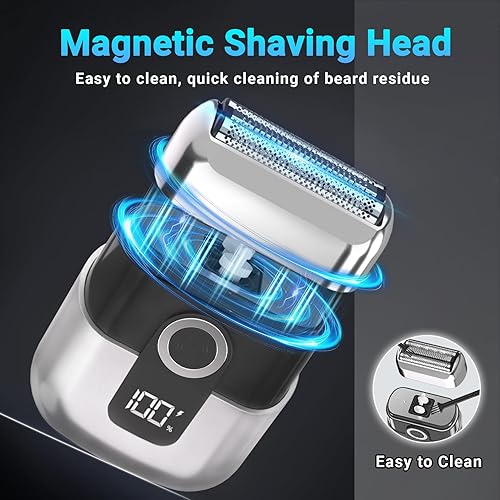 Miniatura 4 de Afeitadoras eléctricas de papel de aluminio para hombres Mini maquinilla de afeitar eléctrica, afeitadora de papel de aluminio para cara, IPX7