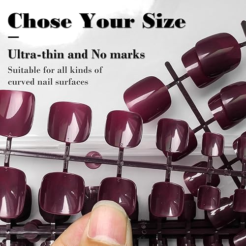 Miniatura 38 de LoveOurHome 576 uñas postizas a presión para mujer, uñas postizas de gel con pegamento en los dedos, uñas postizas cuadradas cortas, uñas postizas