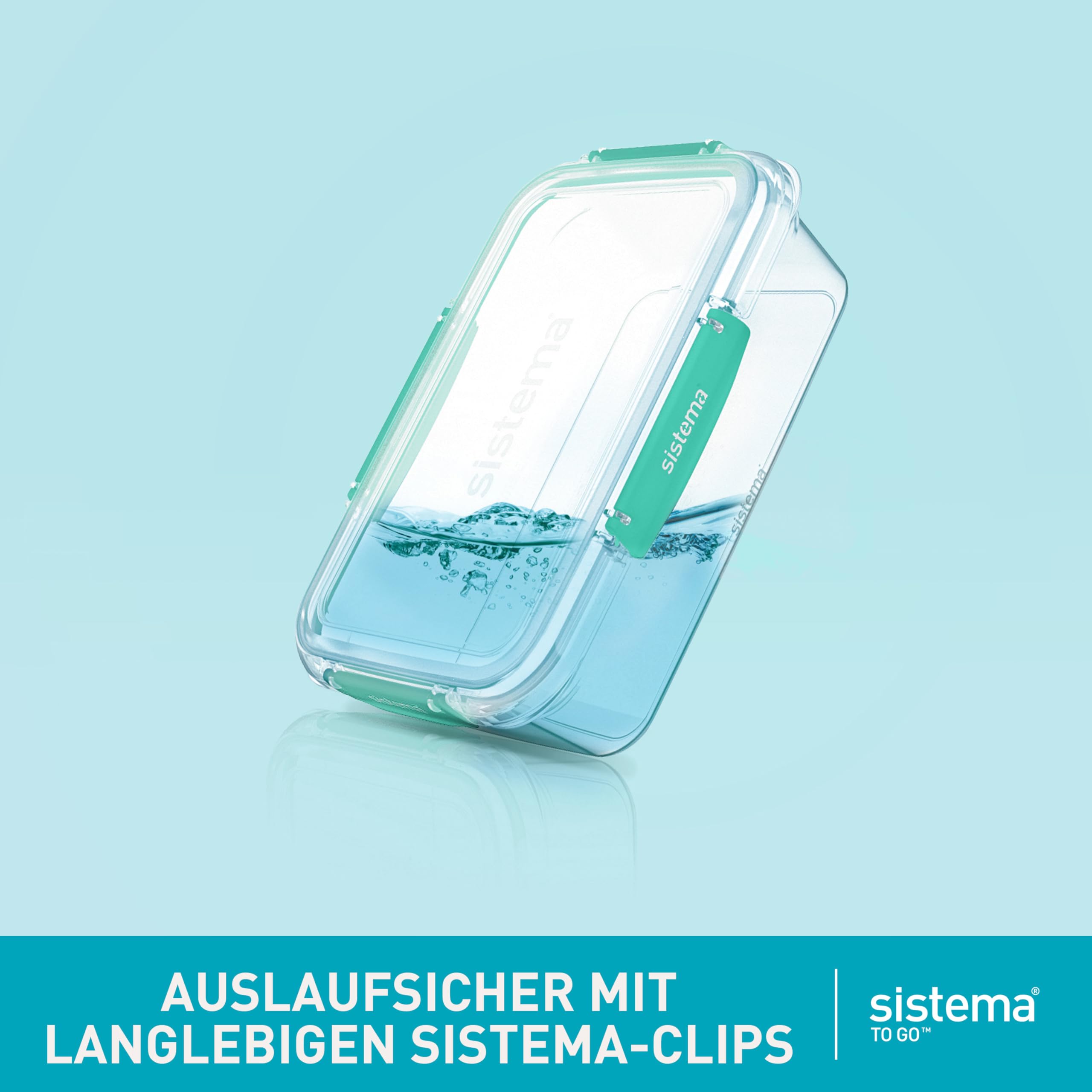 Sistema To Go Stax Frischhaltedosen | 1 L | 3 luftdichte Behälter mit Fächern | Auslaufsichere Versiegelung | Lunchbox Kinder & Erwachsene