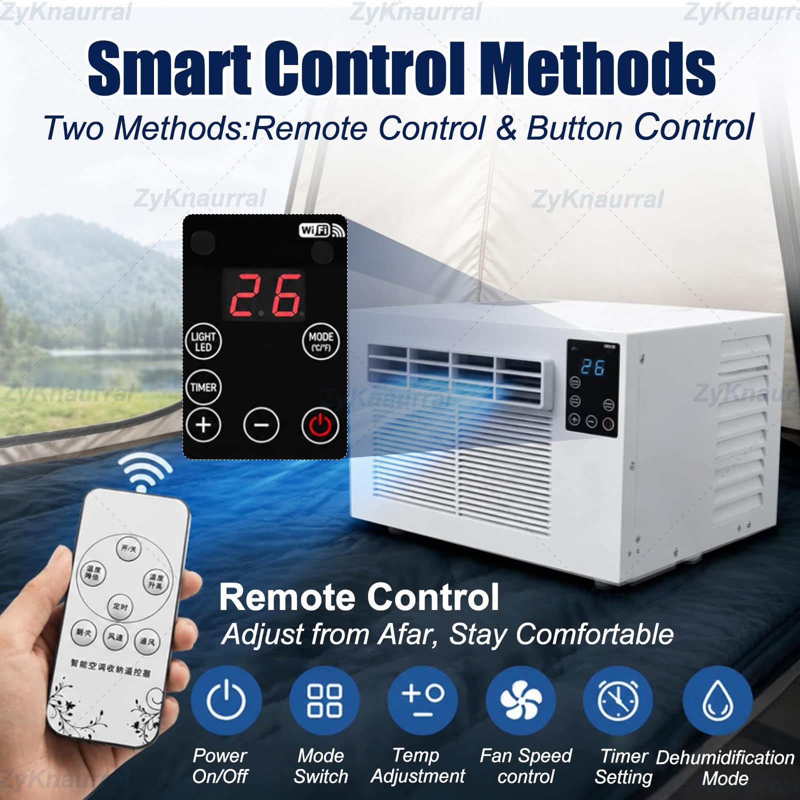 Combinado De Deshumidificador Y Aire Acondicionado Para Habitaciones Hasta 3-5 M², Unidad Aire Acondicionado Portátil, Mini Ventilador Móvil Silencioso Para El Dormitorio, Viviendas Alquiler