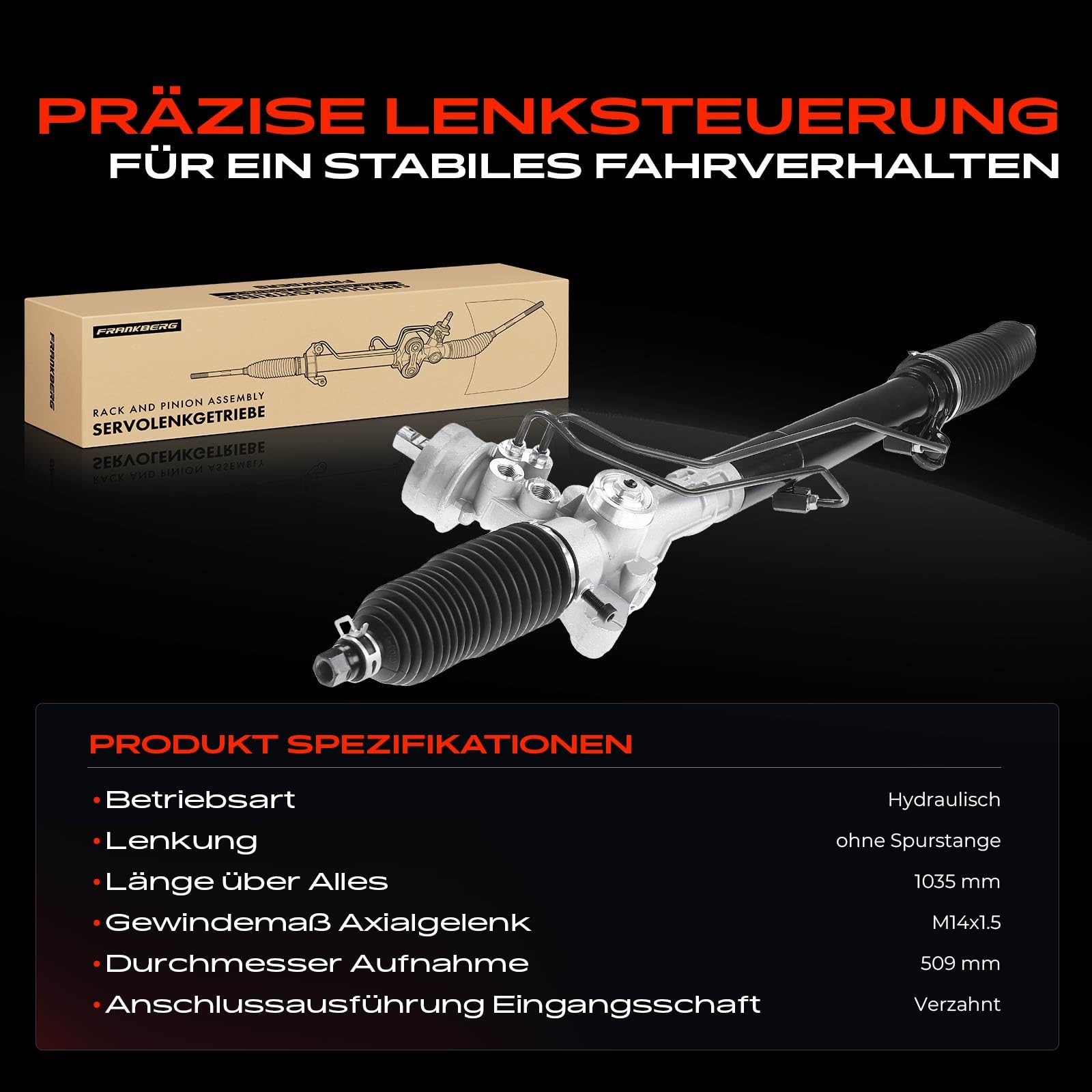 Frankberg 1x Spurstangen Lenkgetriebe Kompatibel mit A4 8E2 B6 1.6L-3.0L 2000-2004 A4 8EC B7 1.6L-4.2L 2004-2008 A4 Avant 8E5, B6 1.6L-3.0L 2001-2004 Replace# 8E1422052P