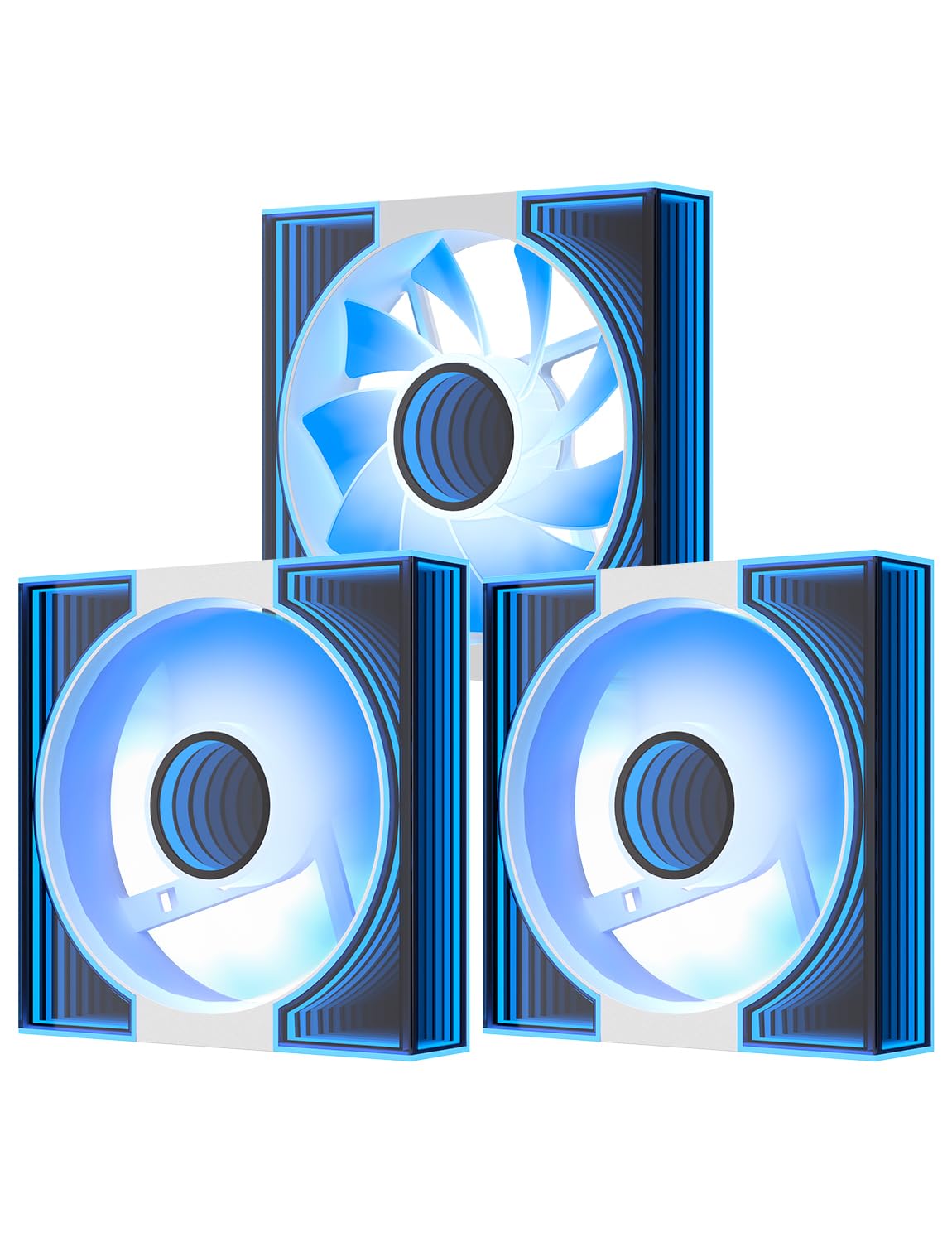 darkFlash Confezione da 3 ventole per case PC da 120 mm, PWM ARGB Sync, ventole di raffreddamento indirizzabili RGB per case del computer e flusso d'aria elevato (DM8, bianco)
