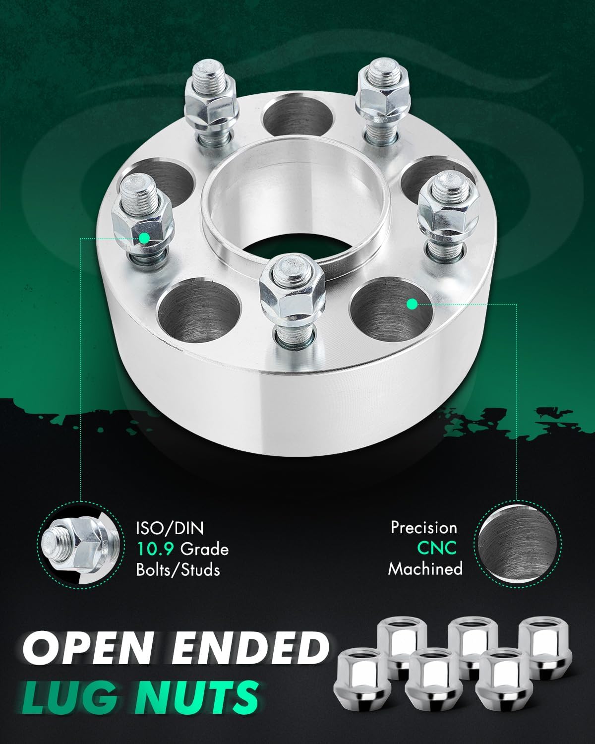 SCITOO 5x4.5 Wheel Spacers 2 inch Thick Hub Bore 70.5mm with 1/2 Studs, Silver 5 Lug Hubcentric Wheel Spacers Fit for Grand Marquis 1992-2011 for Explorer 1991-2010 - 2Pcs