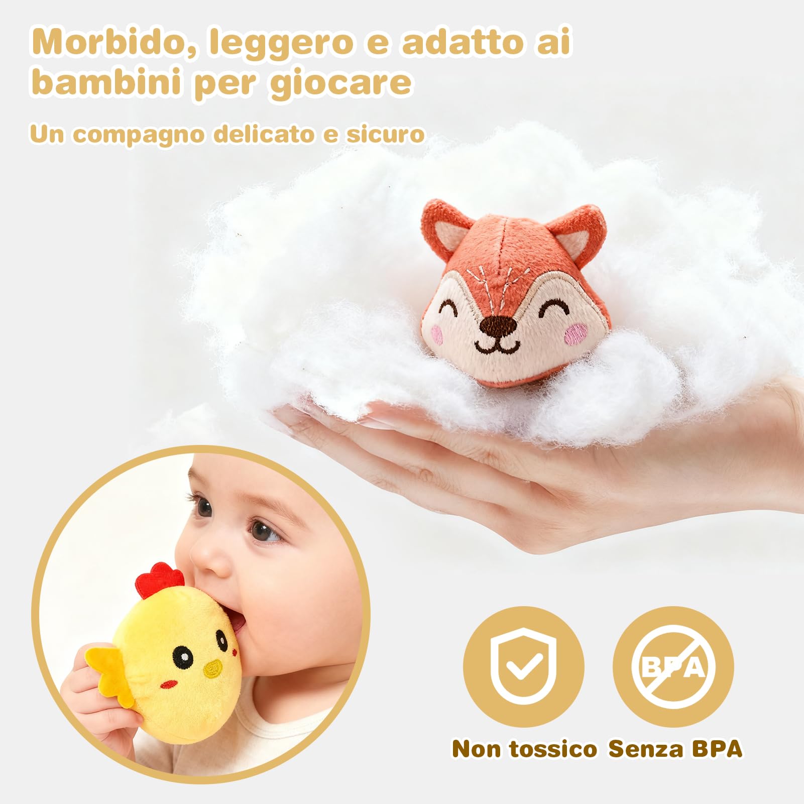 Giochi Bambini 1 Anno, Giochi Montessori 1 Anno, Fattoria Animali Bambini con Fienile/Sonaglio/Specchio, Giochi Neonato 6 9 12 Mesi, Regalo Bambino 1 Anno