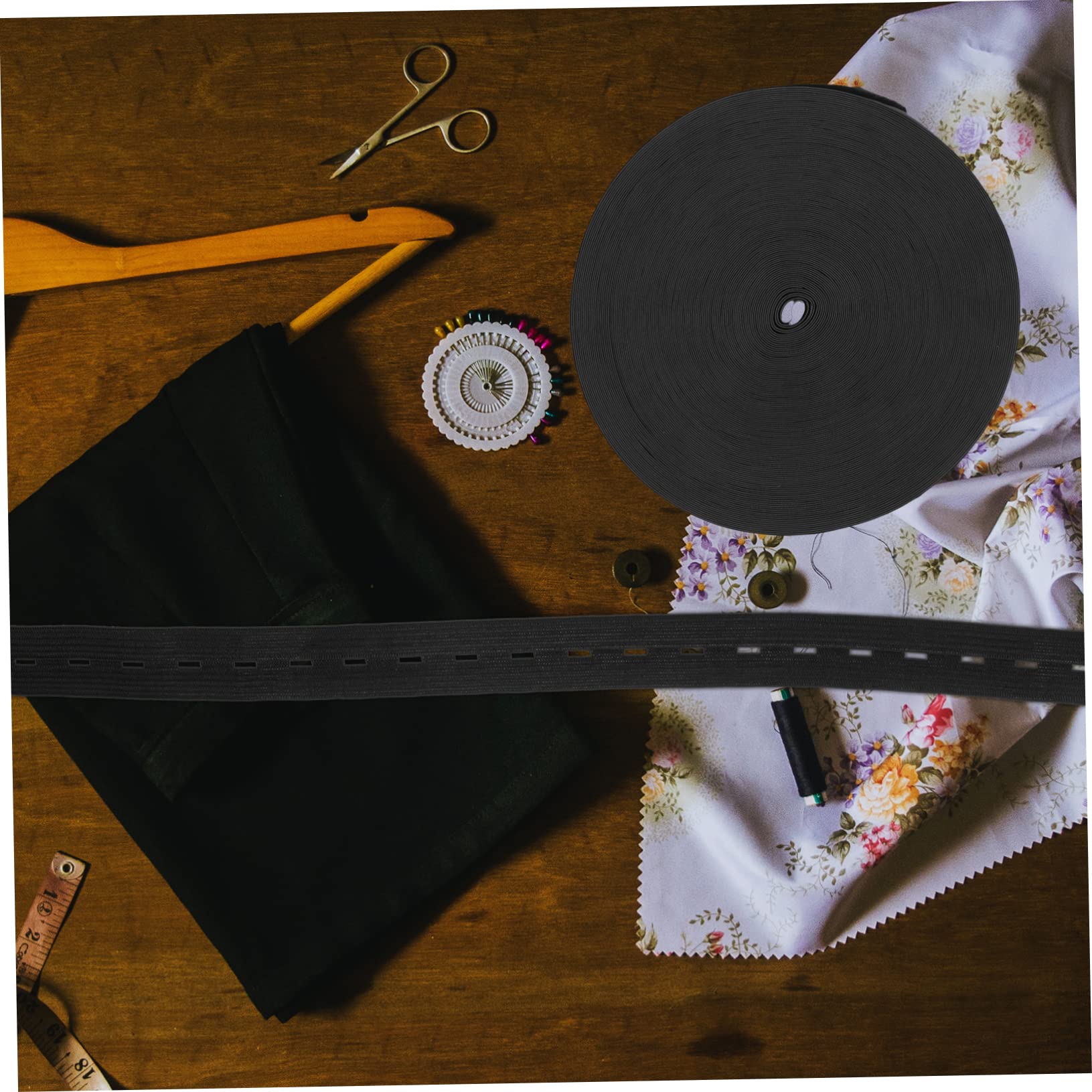 SEWACC 4rollos Banda Elástica Con Ojales Para Costura De Material Para Falda Pantalones y Proyectos De
