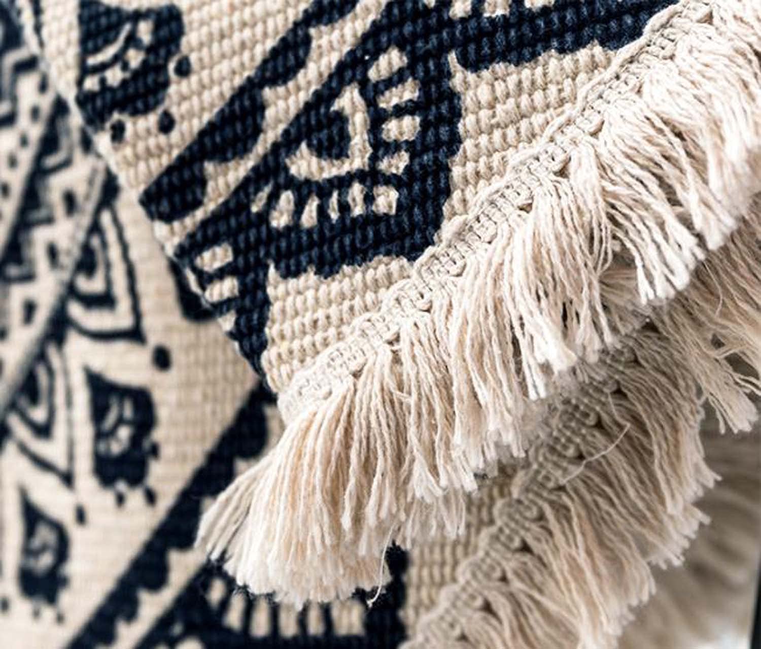 Dhao Mandala Indien Tapis Rond en Coton de Style Boho,Tapis Rond avec des Gland, Lavable en Machine Tapis Salon Chambre à Coucher Décor (150x150cm,#3)