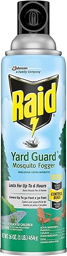 Raid Yard Guard - Nebulizador de mosquitos, mata moscas, mosquitos, mosquitos que no pican, pequeñas polillas voladoras, avispas y avispones, 16