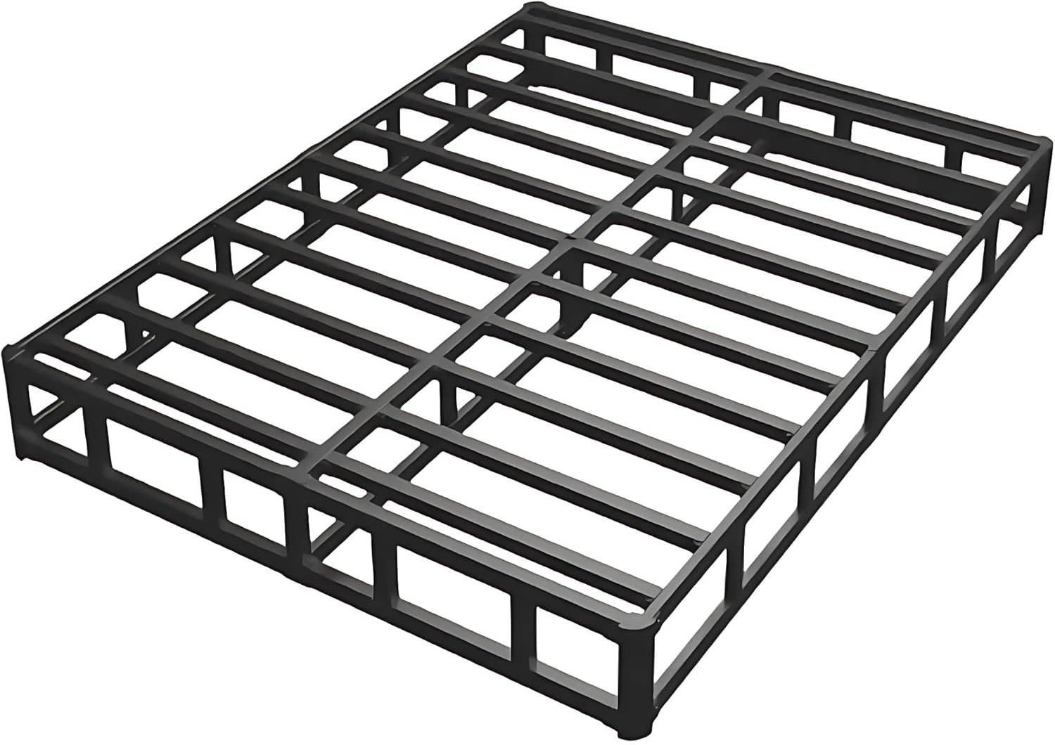 Full Bed Frame,9 Inch Metal Box Spring with More Steel Slat Support,Low Profile Full Metal Platform Bed Frame with Round Corner Edges Support Mattress Foundation/Easy Assembly/Noise Free