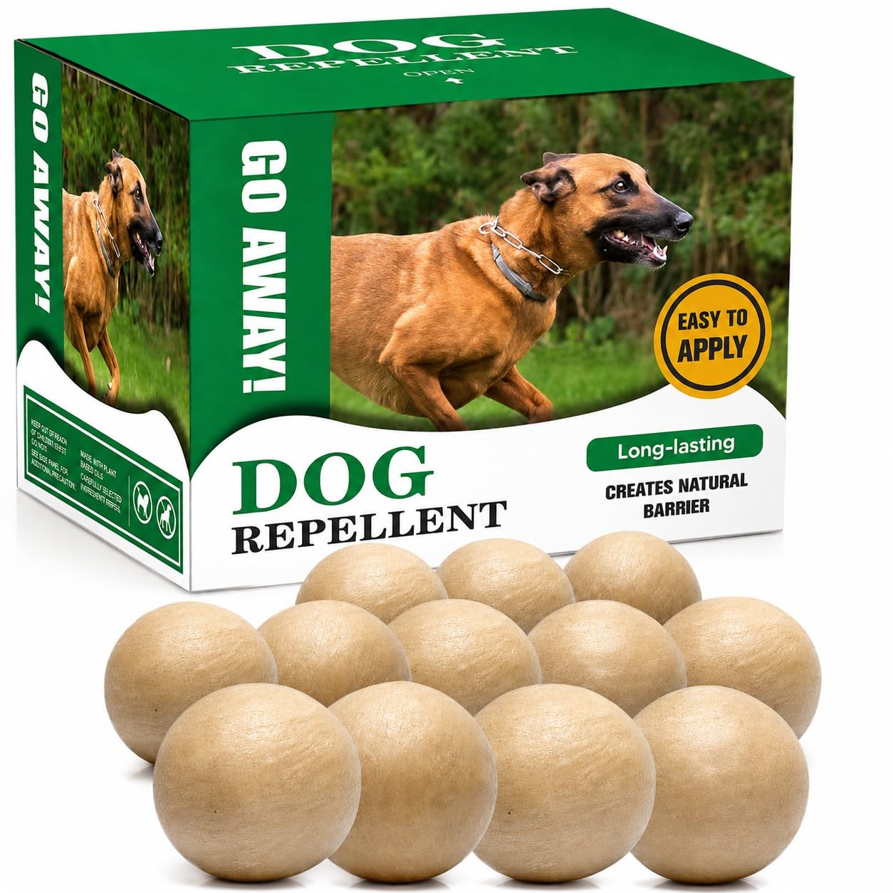 EVSPWI Dog Repellent for Yard, Dog Repellent Outdoor/Indoor, Dog Deterrent for Yard, Keep Dogs Away from Yard, Dog Digging Deterrent, People, Pets, and Plants Safe-12 Packs