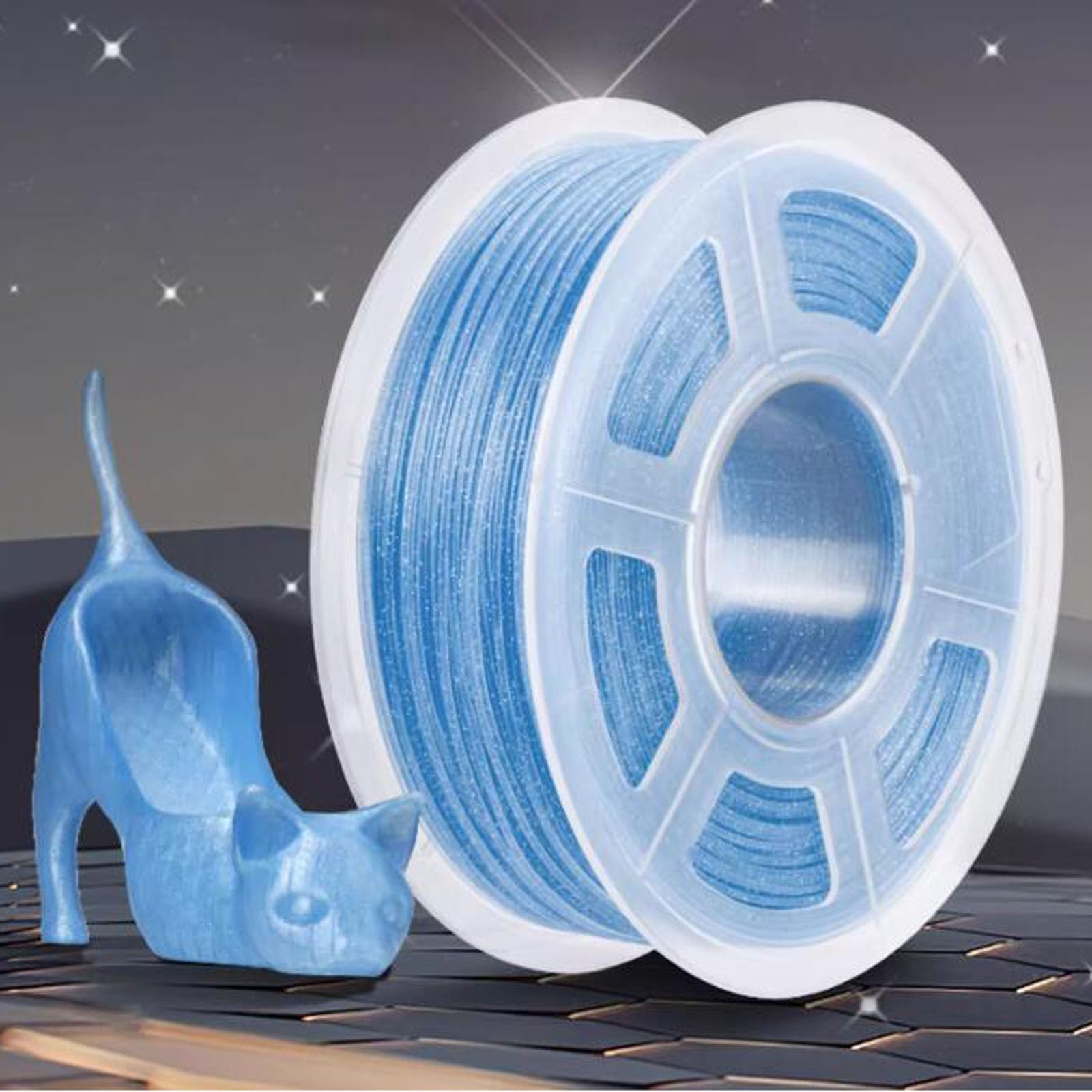 Materiały eksploatacyjne do drukowania 3D, filament PLA Flash do drukowania 3D, 1,75 mm, 1 kg, wielokolorowy do drukarek FDM (niebieski)