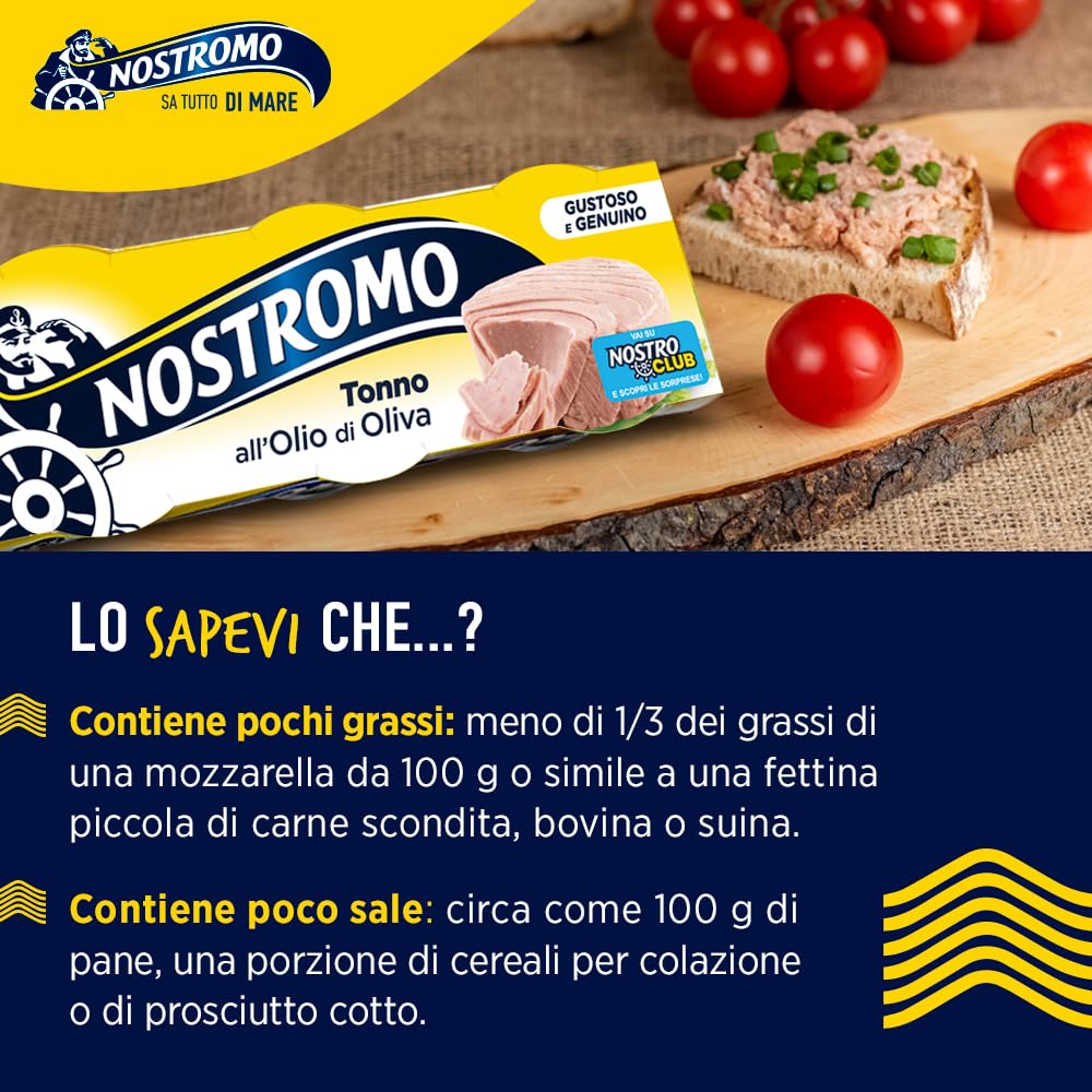 Nostromo - Tonno all'olio di oliva, 30 lattine da 70gr. Formato scorta da 10 confezioni. Fonte di proteine, senza conservanti.