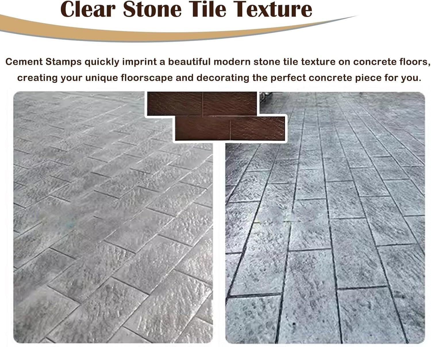 Molde para pavimentación con patrón de ladrillo de hormigón (MP) - Estera de pavimentación Estampada de Cemento para jardín, Textura de Piedra Rayada, Adecuada para Patios y senderos - fácil