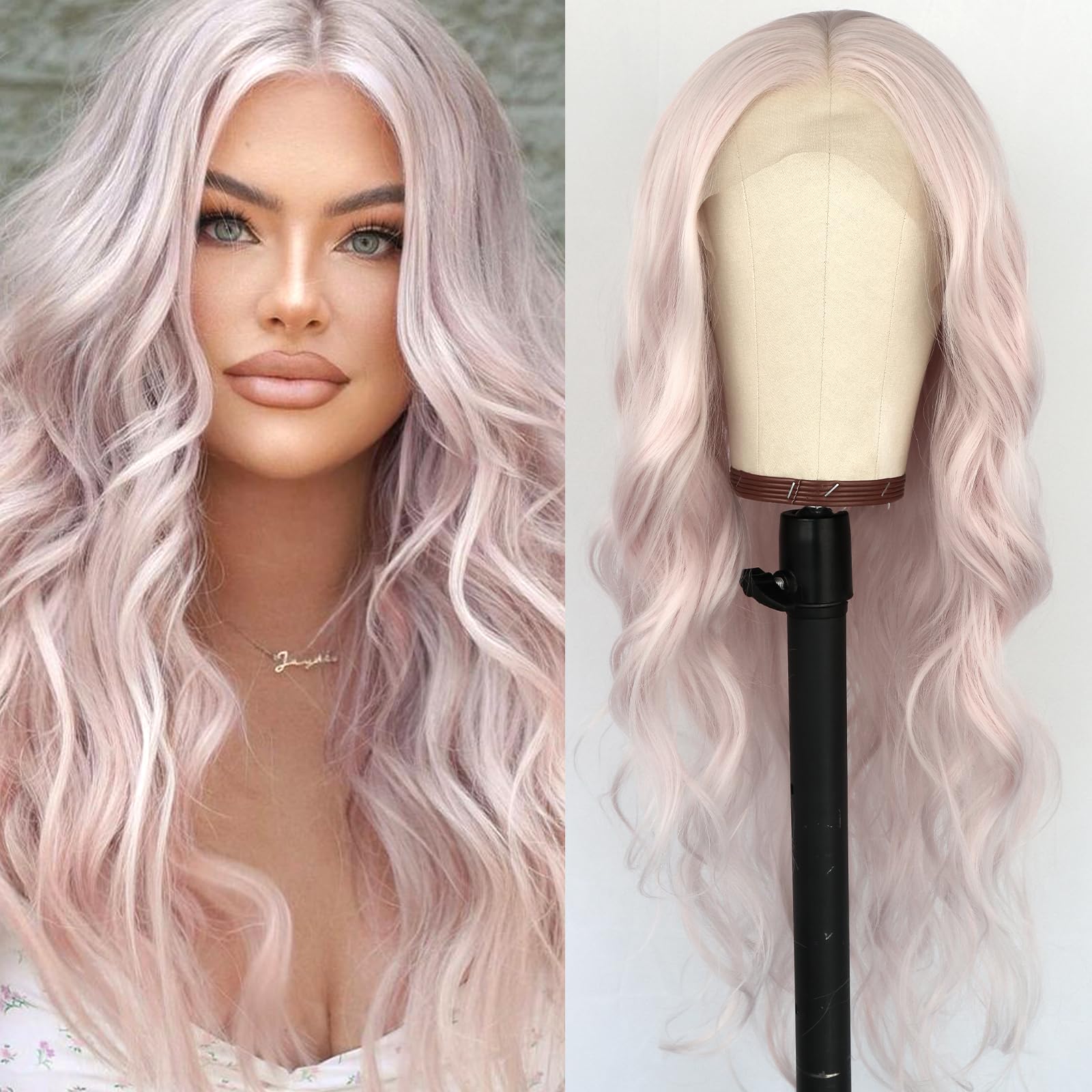 Synthetic Lace Front Wig Heat Resistant Long Curly Wave 24 Inch Wholesale Price Loose Wavy Red Color Wigs 24inch Futura  main image 4