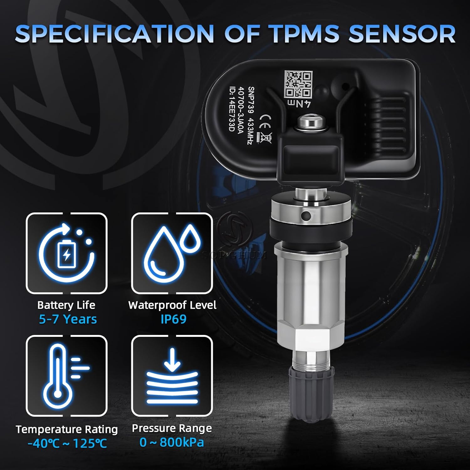 SORGHUM TPMS Sensors Tire Pressure Monitoring System Compatible with Nissan Altima 2013-2018 Pathfinder 2013-2021 Frontier 2020-2021 Infiniti Q50 Q60 QX60 JX35 Replace# 40700-3JA0A Set of 4