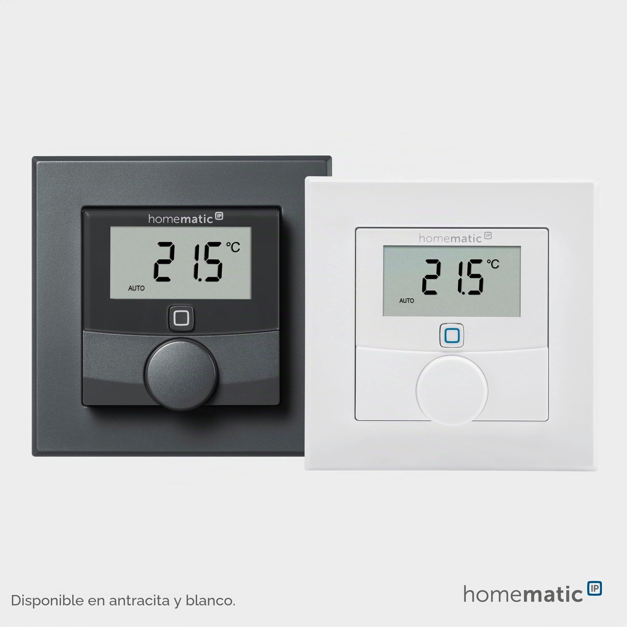 Homematic IP Smart Home 159820A0 - Termostato de pared con sensor de humedad, termostato digital, aplicación de calefacción por suelo radiante, Alexa, Google Assistant, medición de temperatura, ahorro