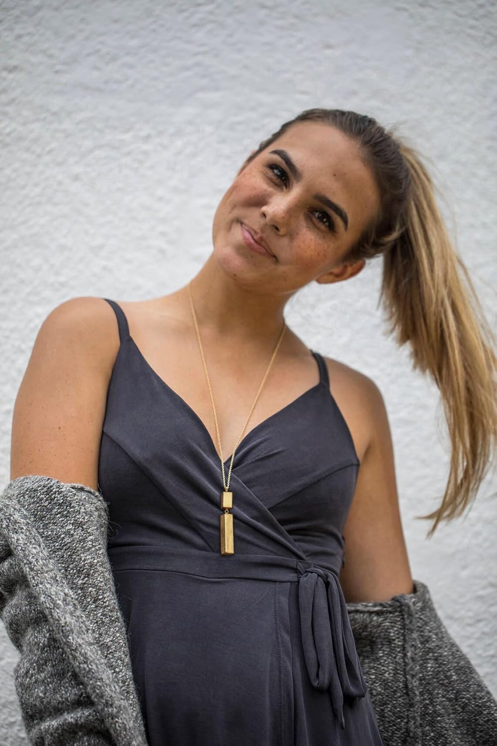 Long Pendant Necklace for Women Gold Plated Circle Long Chain Necklace Y Necklace Jewelry for Women - Image 5