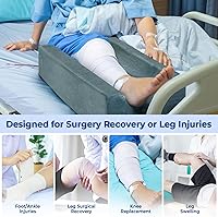 Vista 6 de KingPavonini Almohadas de elevación de piernas ajustables de 4 alturas para después de la cirugía con curva ergonómica, almohada de cuña de espuma