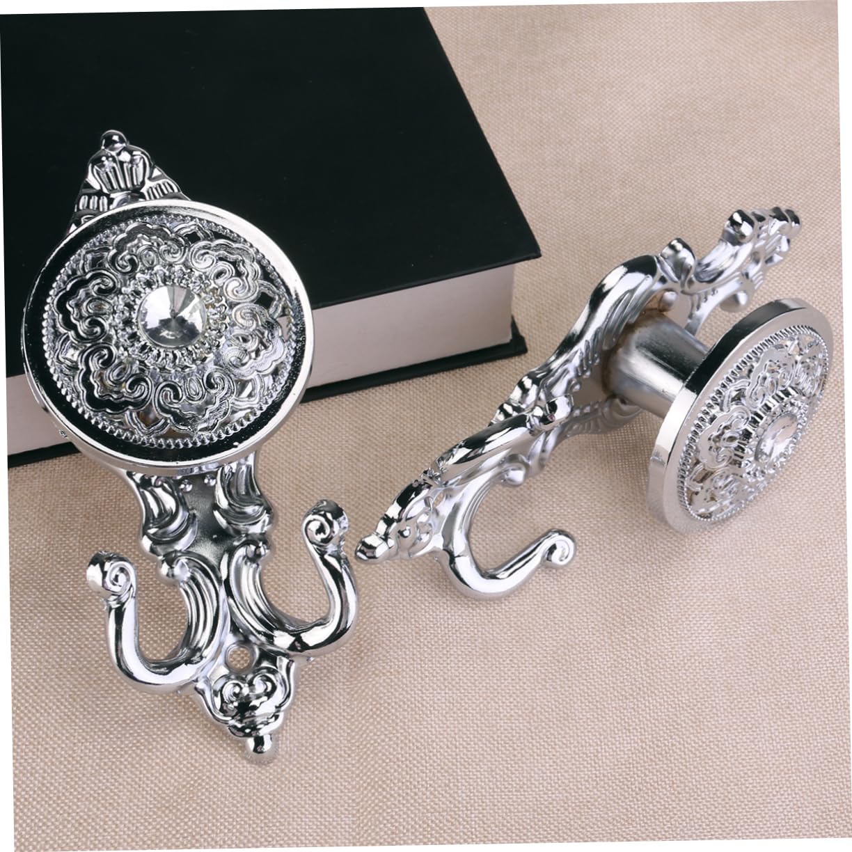 GOOHOCHY Vintage Zinc Magnesium Alloy Curtain Hanging Ball Wall Hook Pair of Nautical Style Holdbacks for Windows Easy Install Screws