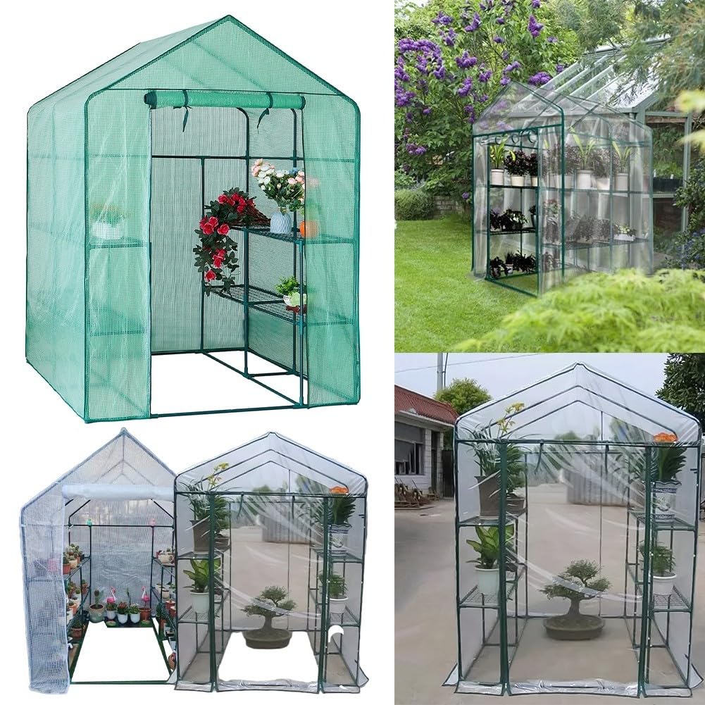 Oniissy Planta de cubierta de PVC para invernadero interior o exterior, balcón de invernadero, cubierta reforzada para invernadero, repuesto de cubierta de invernadero (verde)