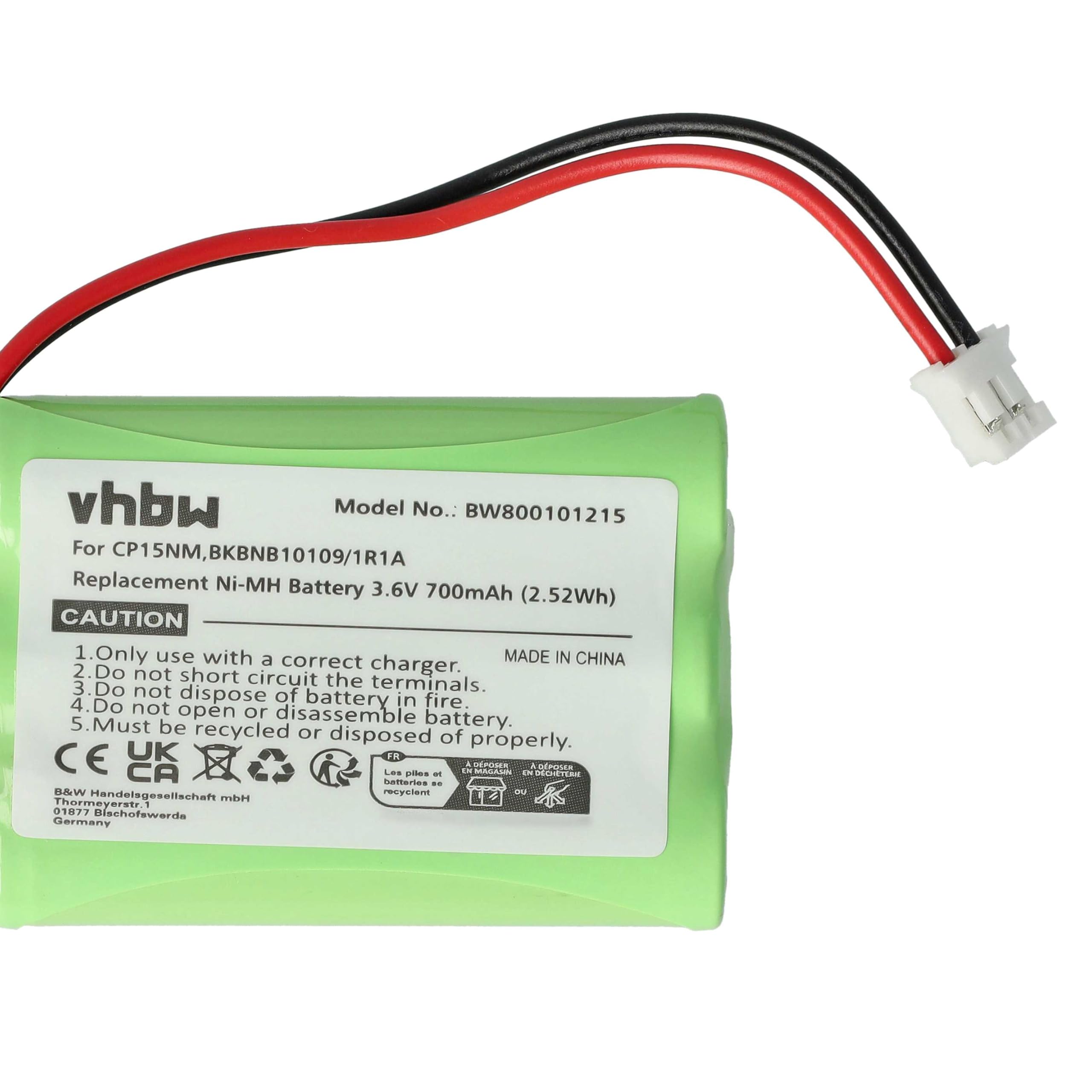 vhbw batteria compatibile con Motorola MBP853PU, MBP853CONNECTPU telefono fisso cordless (700mAh, 3,6V, NiMH)