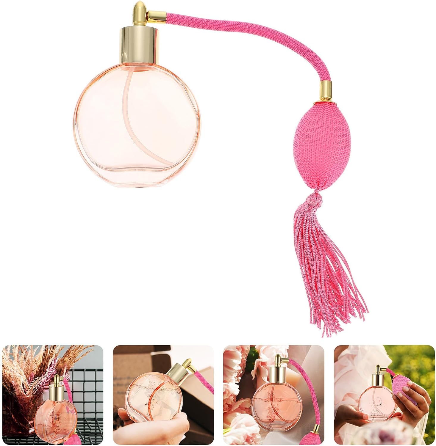 MAGICLULU 75ml Pink Glass Refillable Spray Bottle for Perfume and Essential Oil with Leakproof Design and Convenient Use, for Home and Travel Aromatherapy