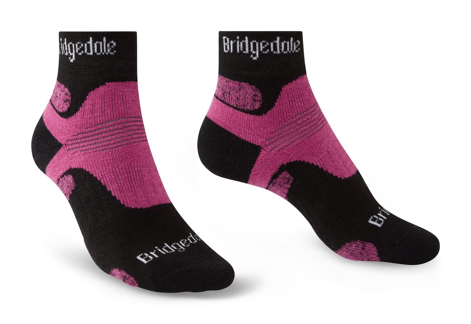 Bridgedale Socks - HIKE Midweight Merino Performance Ankle Women's - Black/Pink