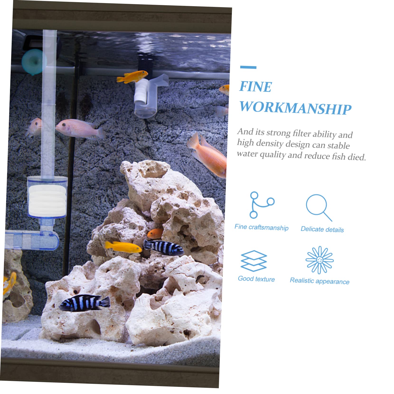 Happyyami STK Filterwatte Für Aquarien Aquarium Reinigungszubehör Aquarienreinigungsfilter Aquarienwasserfilter Filterschaumstoff Schwämme Betta Fisch Ersatz Baumwolle Weiß 603b Schwamm