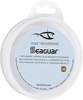 Seaguar IceX 100% Fluorocarbon Fishing Line , Abrasion Resistance, Made for Hard Water 3lbs, 50yds Break Strength/Length - 03ICE50