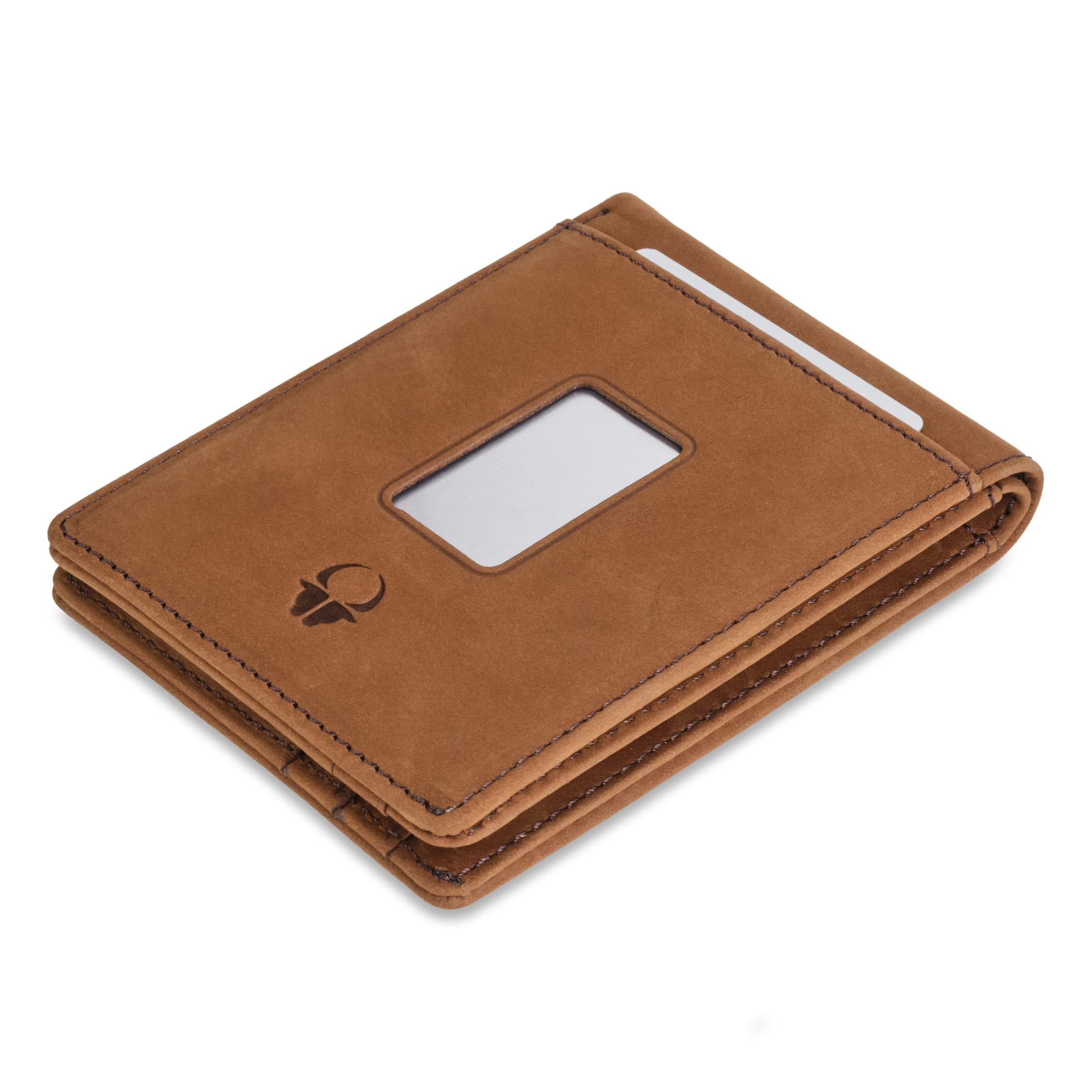 DONBOLSOLeather Wallets for Men with Coin Pocket - Minimalist Billfold Wallets for Front or Back Pocket - Men's Brown Wallet with ID and Card Slot - Durable Genuine Leather - Comes in a Beautiful Box