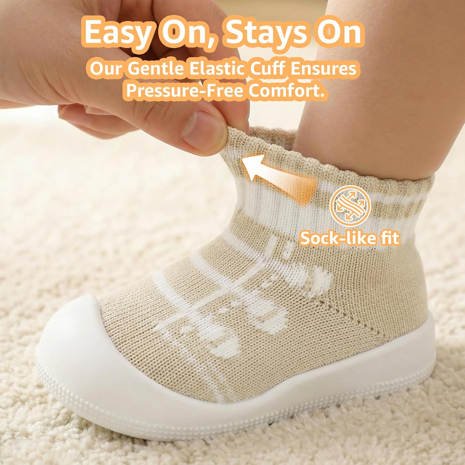 Wide Toe Box Baby Sock Shoes Soft Sole Infant First Walking Shoe Non-Slip Slippers Lightweight Sneakers for Baby Boys Girls - Image 8