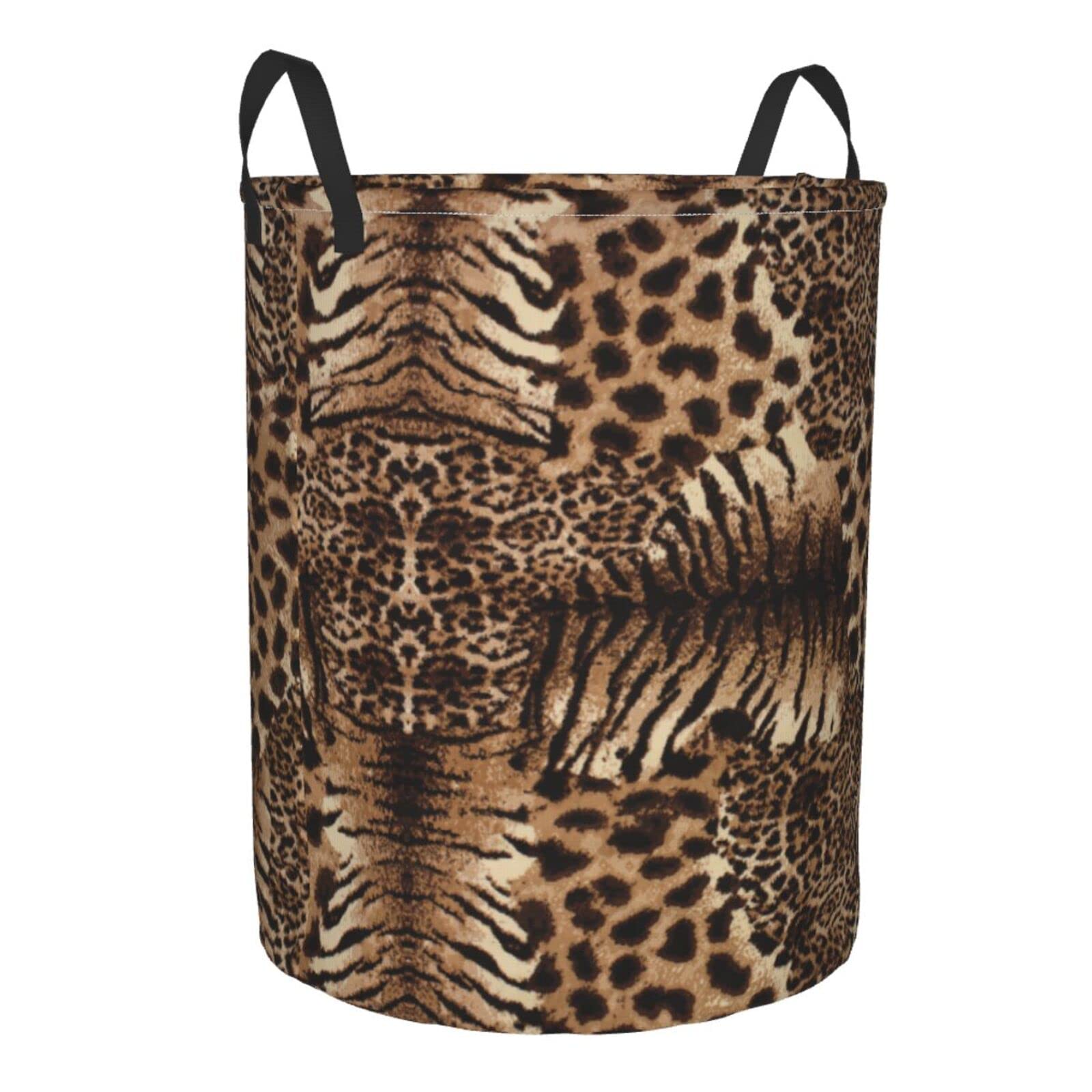 Boho Table Skirt HUUMONSS Leopard Print Storage Basket Collapsible
