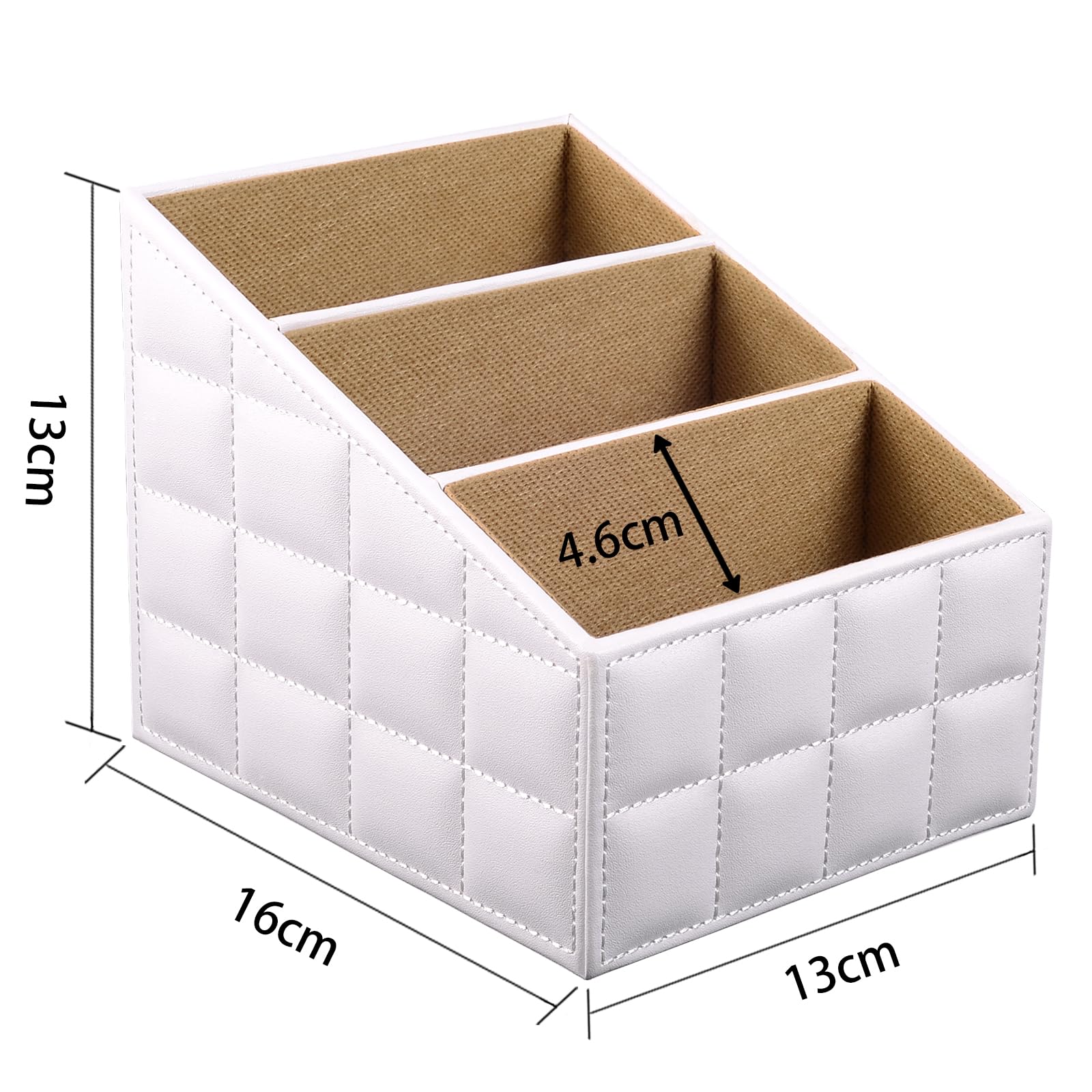 Organisateur En Cuir Pour Télécommandes Et Bureau - 3 Compartiments Multifonction
