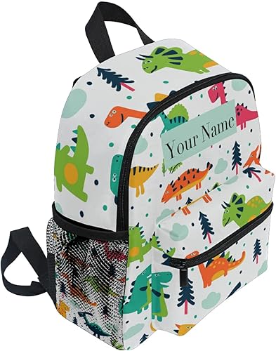 Miniatura 2 de AUUXVA Mochila infantil personalizada para niñas y niños, mochilas casuales para niños, personalizadas con nombre del niño, dino estilo escandinavo,